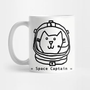 Space Captain Yellow Cat Astronaut Portrait Outline Mug